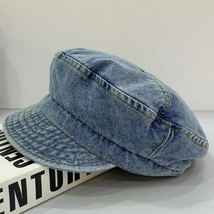 New Flat Top Washed Denim Jean Cowboy Hat