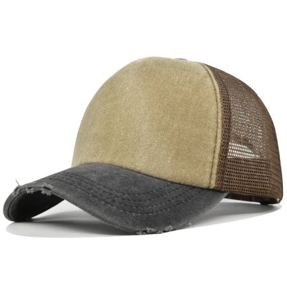Unisex Color Block Broken Style Baseball Hats