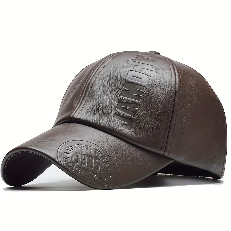 Men's PU Leather Baseball Cap - Adjustable