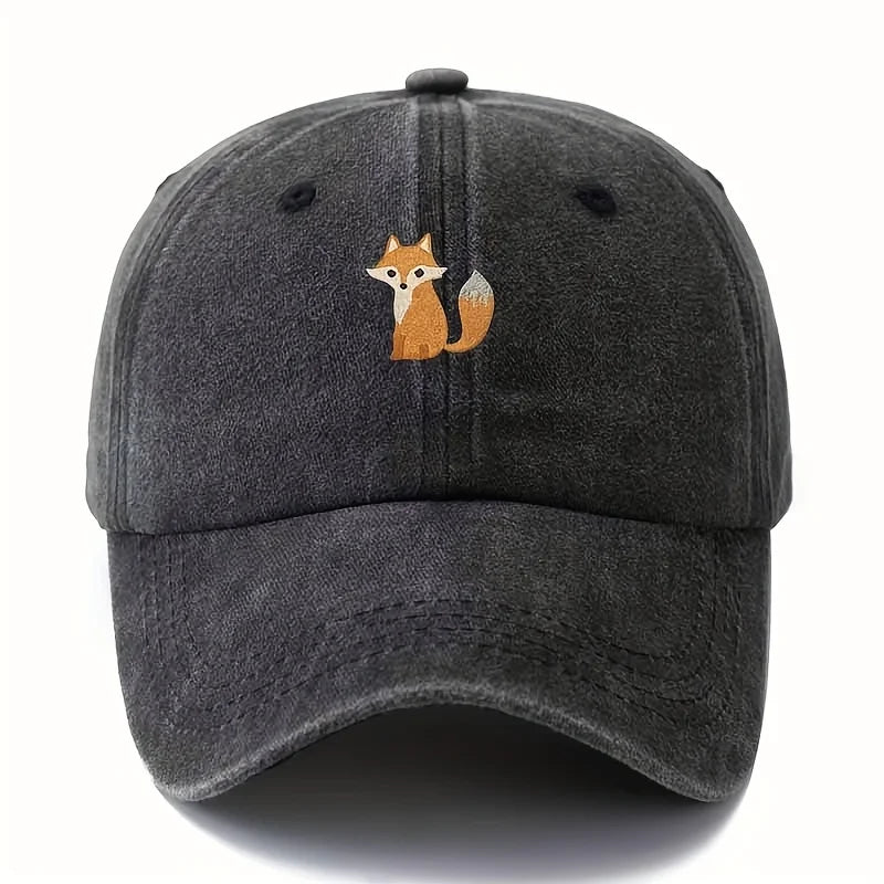 Cute Fox Pattern Printed Baseball Cap for Daily Casual Fashion Suitable for Men and Women