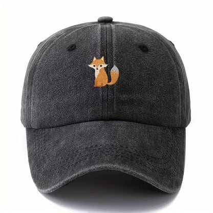 Cute Fox Pattern Printed Baseball Cap for Daily Casual Fashion Suitable for Men and Women