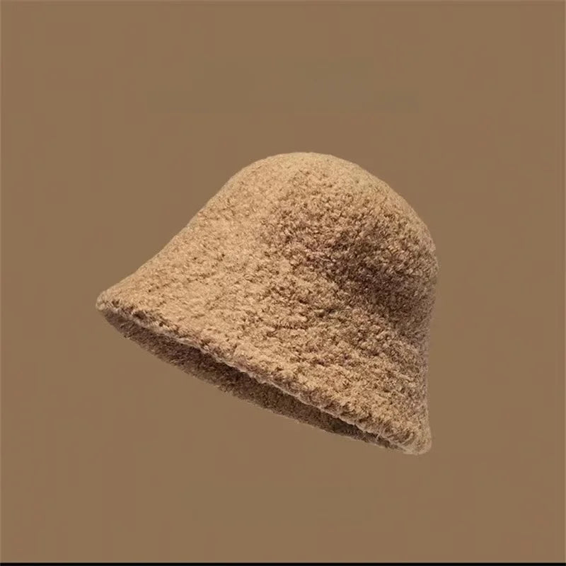 Wool Bucket Hat - Fashionable & Warm Winter Beanie, Cute Round Top Cap for Women & Girls (Unisex)