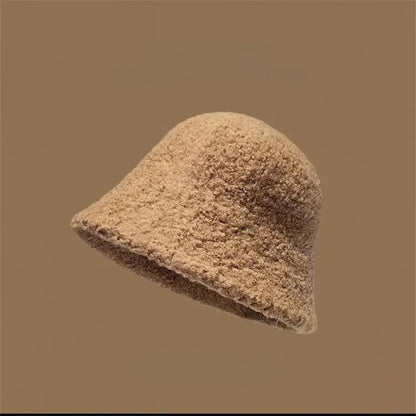 Wool Bucket Hat - Fashionable & Warm Winter Beanie, Cute Round Top Cap for Women & Girls (Unisex)