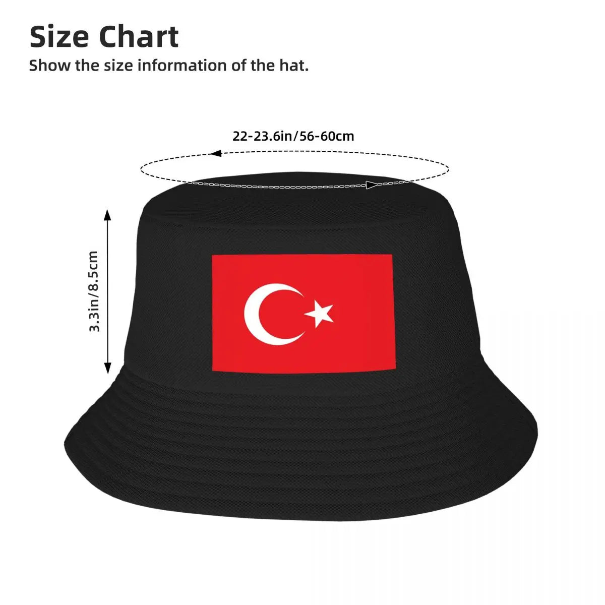 Custom Flag Of Turkey Bucket Hat for Women Men