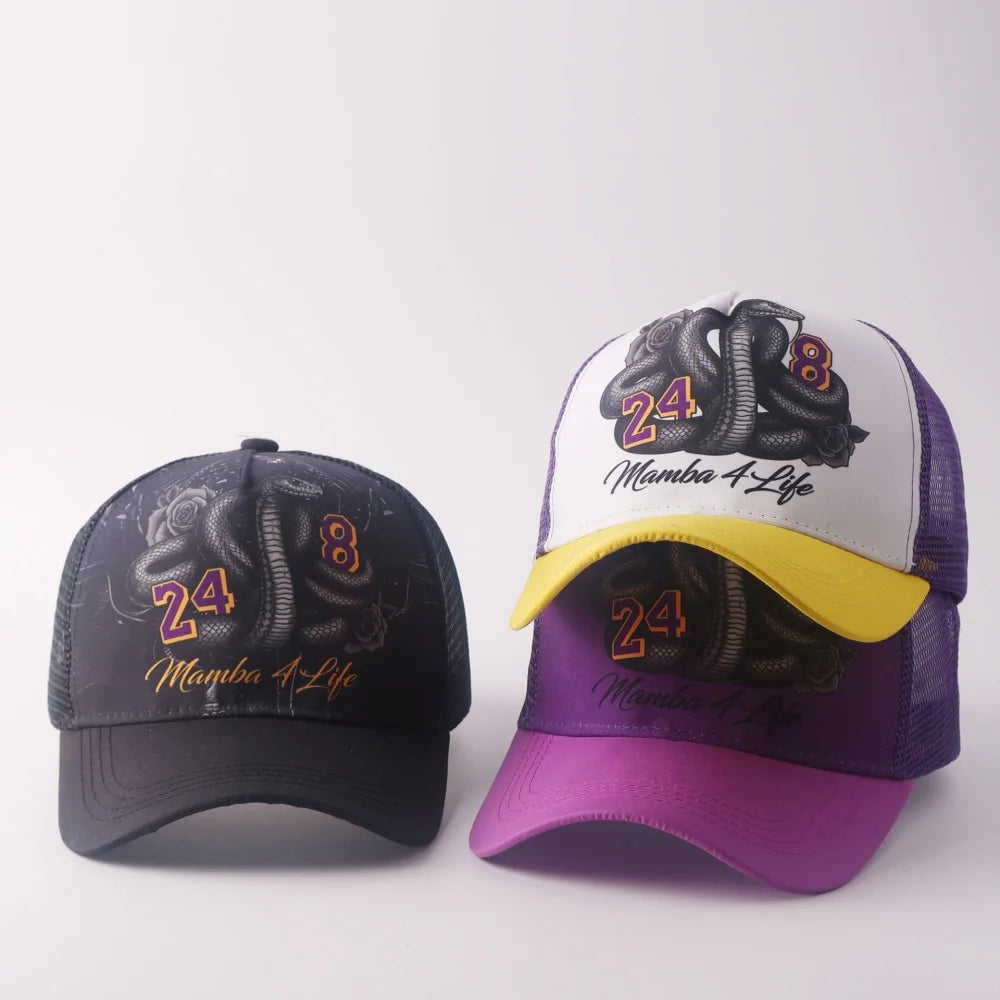 2026 Simple Creative New Mesh Hat Snake Design Print Street Hip Hop Hat
