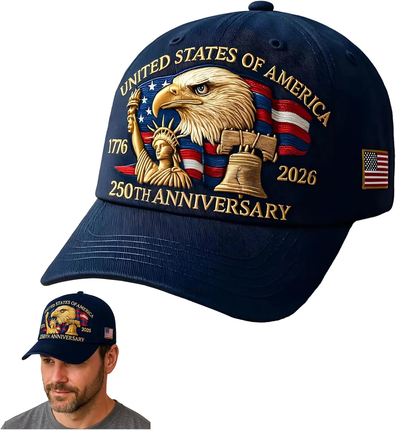 United States 250th Anniversary Baseball Cap - Eagle & Liberty Design