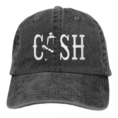 Vintage Cash Walking Outside Musician Baseball Caps