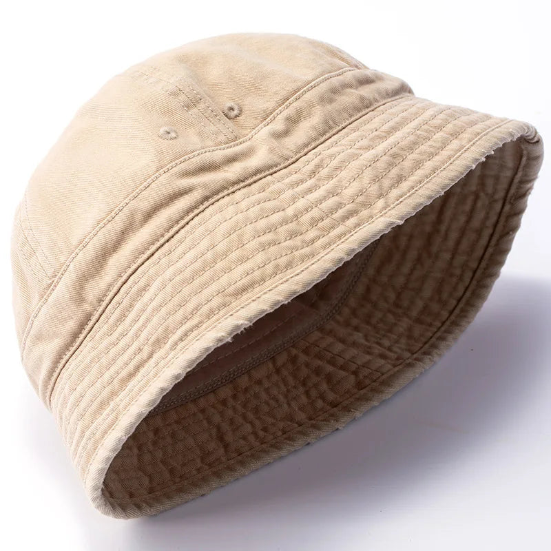 Washed Cotton Short Brim Bucket Hat Unisex Packable Summer Sun Cap