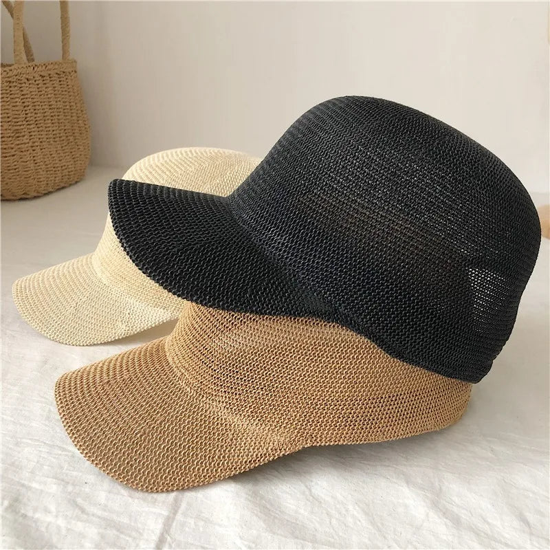 2026 Summer Breathable Straw Baseball Caps Women Outdoor