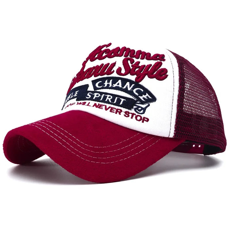 Summer Y2k Letter Embroidery Mesh Baseball Cap for Men Women