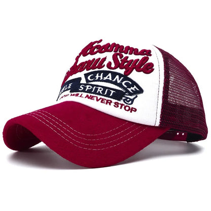 Summer Y2k Letter Embroidery Mesh Baseball Cap for Men Women