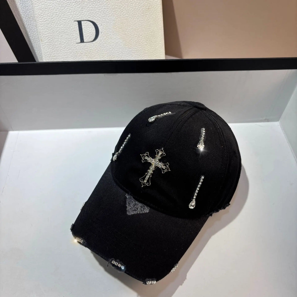 Fashion Rhinestone Cross Baseball Cap