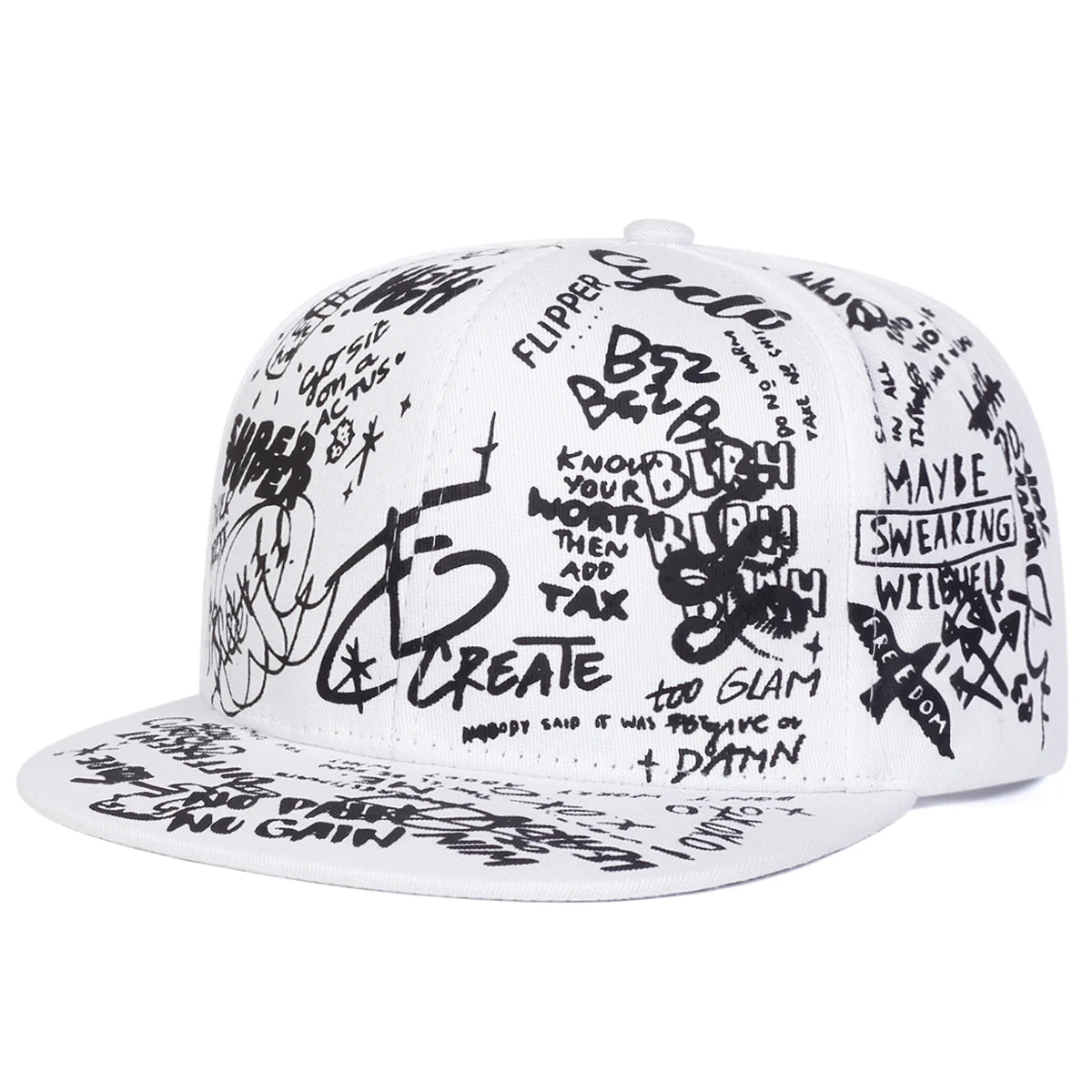 Unisex Colorful Letter Graffiti Printing Hip-Hop Hats