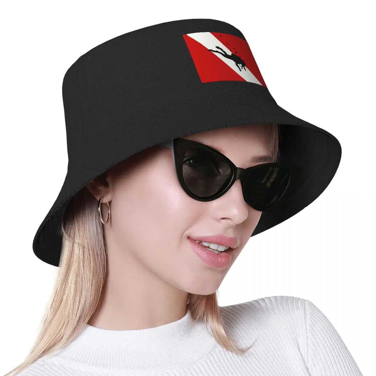 Custom Scuba Dive Flag Bubble Bucket Hat Women Men