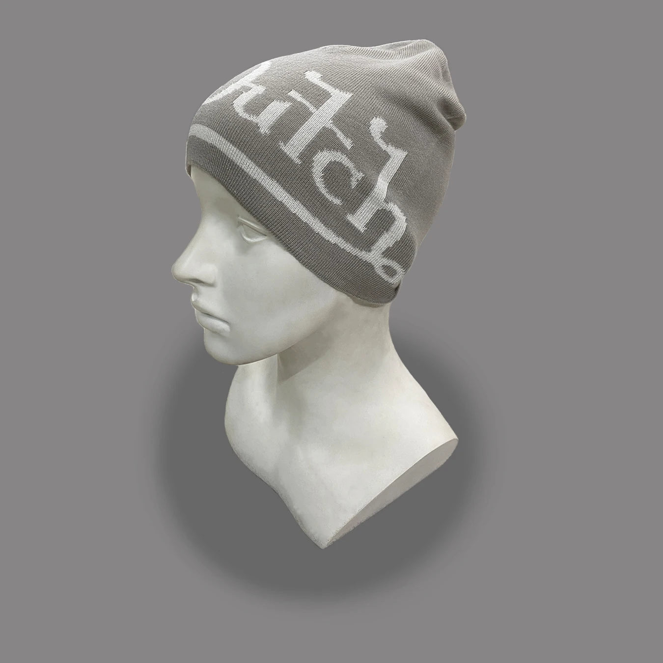 Y2k Retro Street Style Letter Jacquard Knit Hat Without Eaves