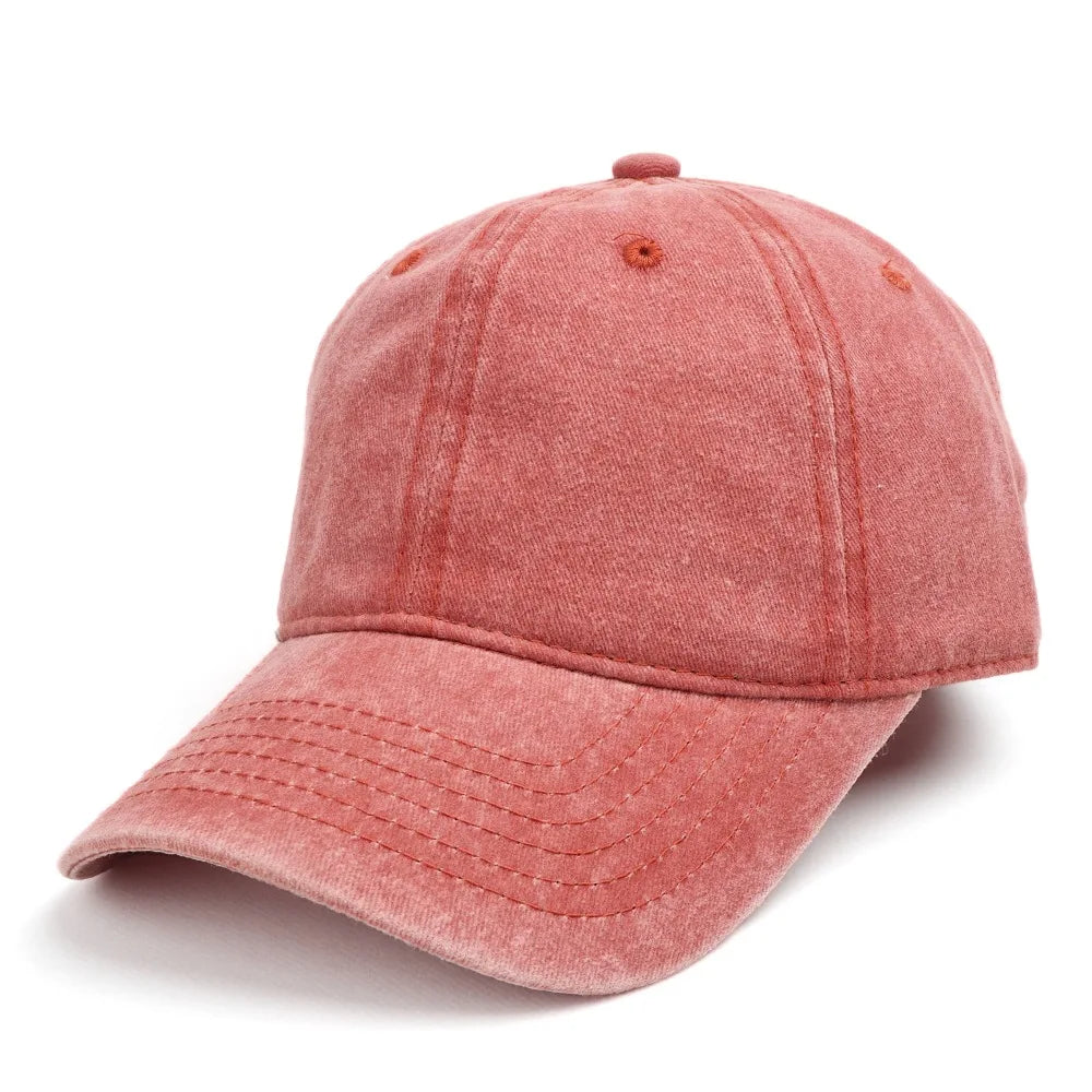 Vintage Wash Cotton Baseball Cap Unisex Plain Soft Crown Sun Visor Dad Hat