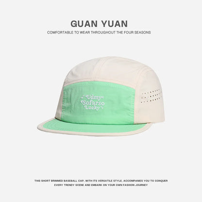 Summer Embroidered Flat Brim Quick Dry Hat Men Women