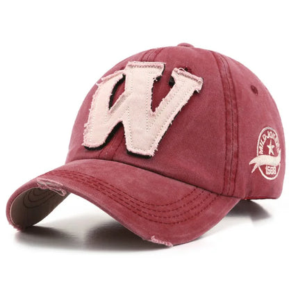 Women Men's Baseball Caps Letters W Embroidery Snapback Hip Hop Hat