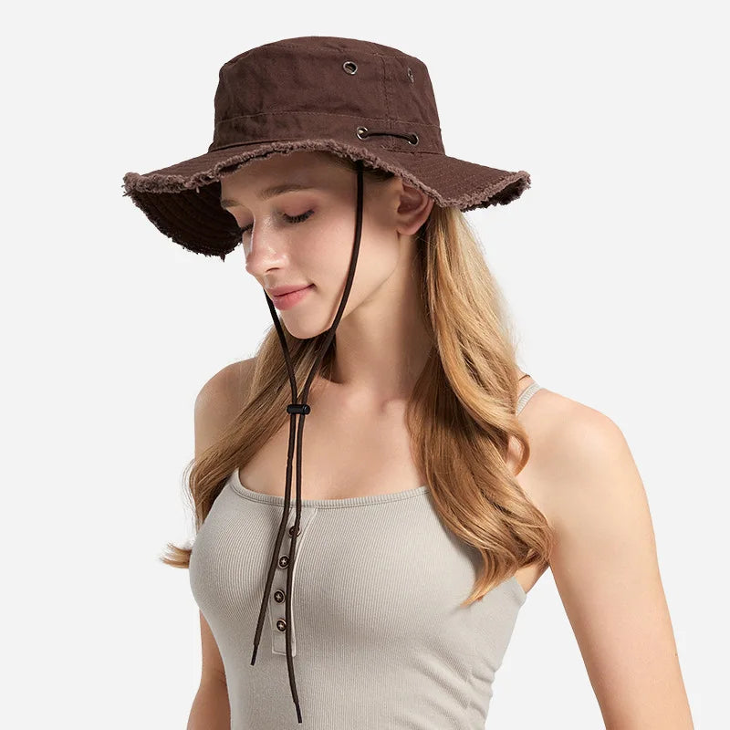 Custom Large Head Bucket Hat Outdoor Sun Hat