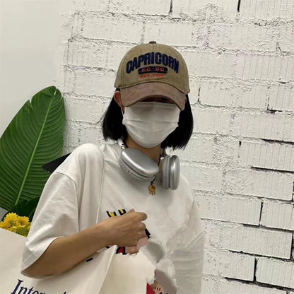 Unisex Cap Washed Cotton AC-DC letter Embroidery Baseball Cap