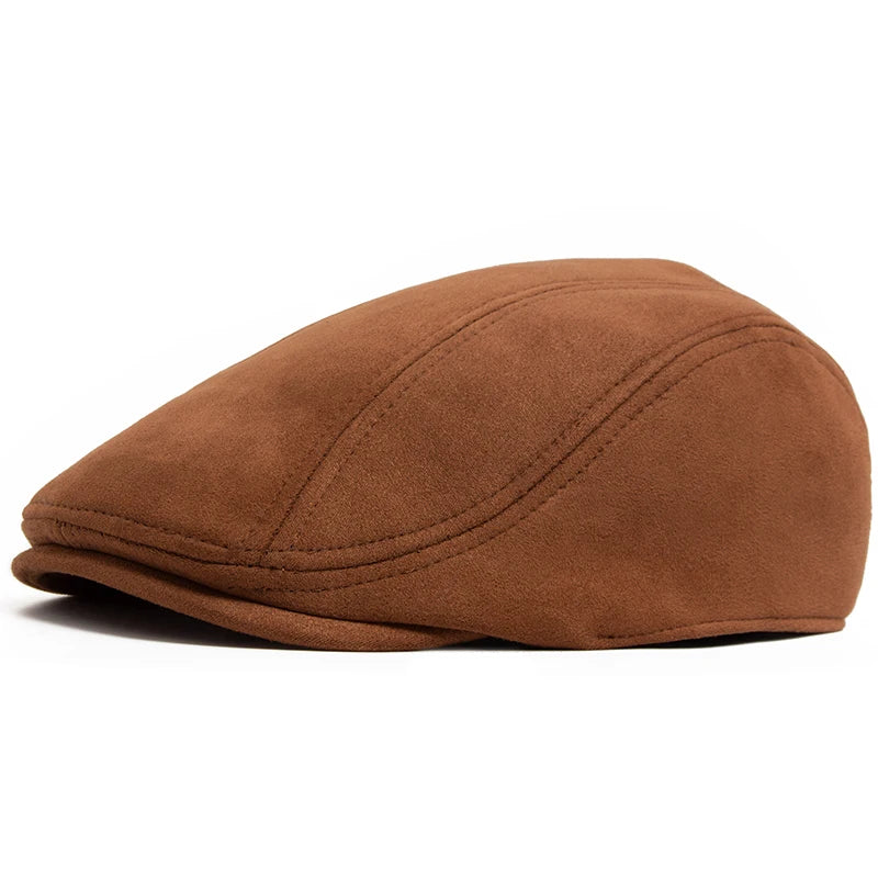 New Suede Autumn Winter Beret Fashion Vintage Men Women Newsboy Hat