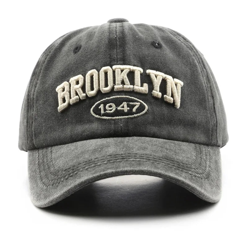 Retro Brooklyn Letter Embroidery Baseball Caps Spring Summer Men Women