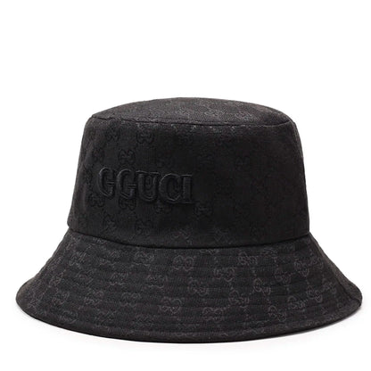 Unisex Black And White Embroidered Letters Personalized Bucket Hat