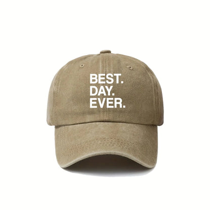 Best Day Ever Baseball Cap Unisex Distressed Polyester Outdoor Casual Sun Hat