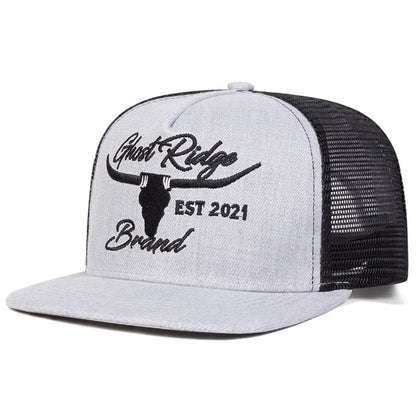 Unisex Bullhead Letter Embroidery Hip-hop Net Hats Spring And Summer