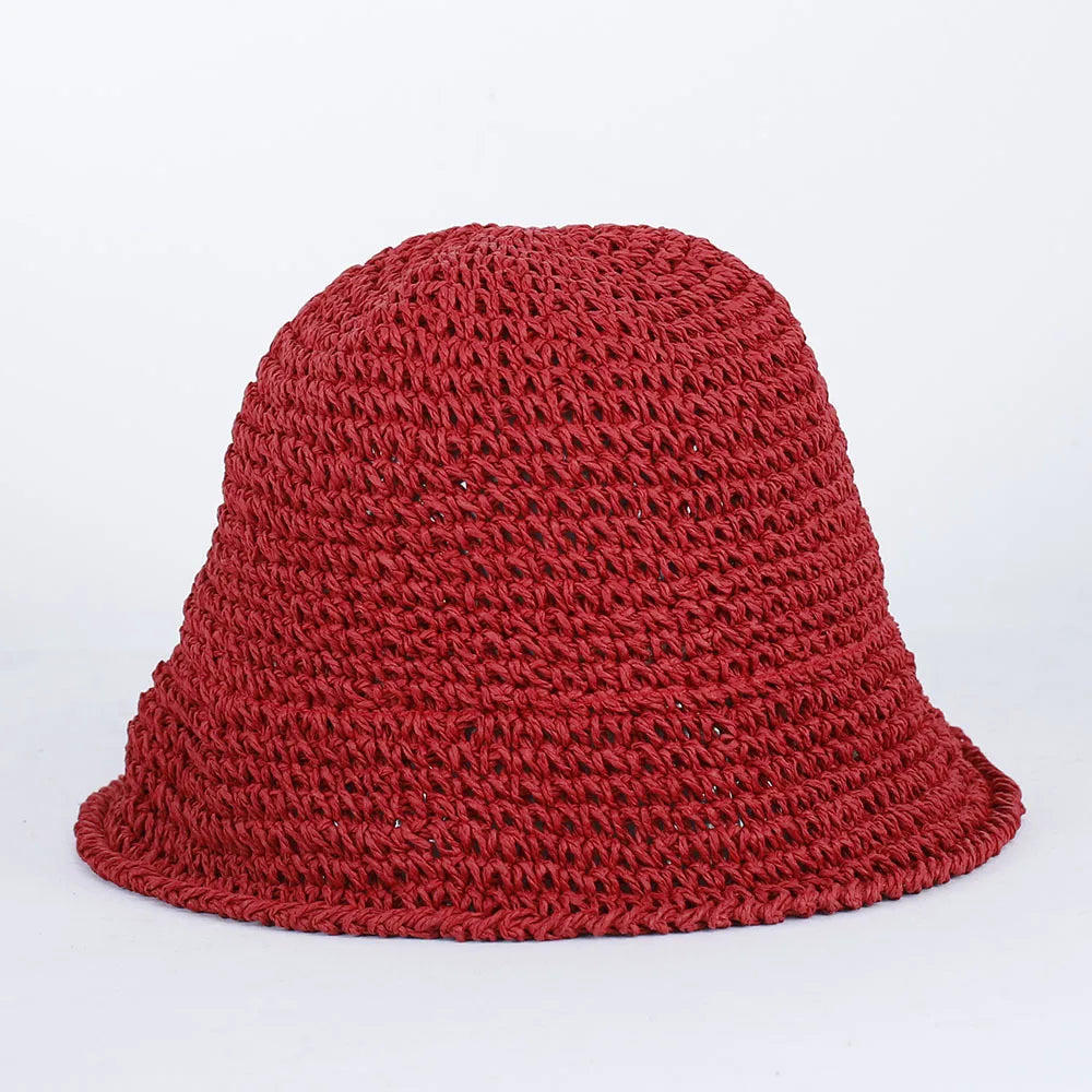 Women Straw Sun Hat Woven Bucket Hat Fishing Hat