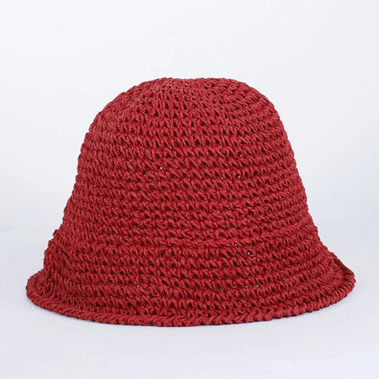 Women Straw Sun Hat Woven Bucket Hat Fishing Hat