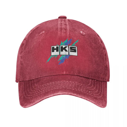 HKS Race Baseball Cap Vintage Distressed  R32 GT-R Headwear Men Women