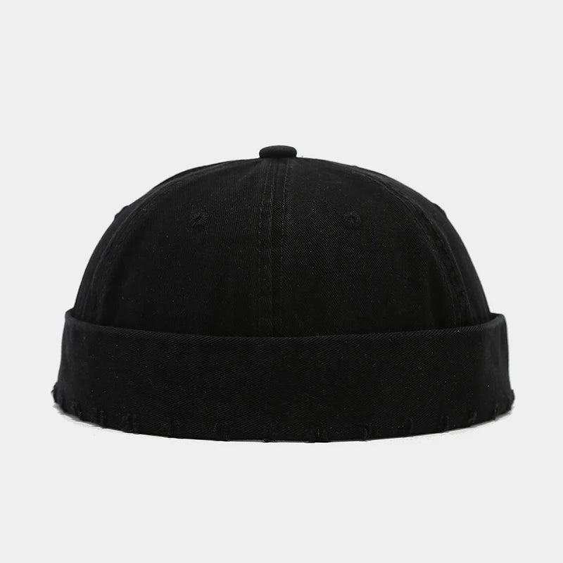 New Custom Logo Retro Washed Cotton Brimless Hat