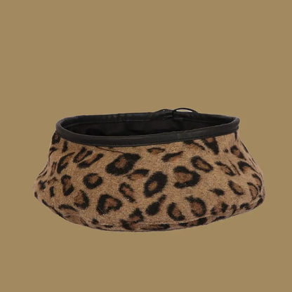 Fashion Leopard Print Beret All-Match Student Octagonal Cap Painter Hat