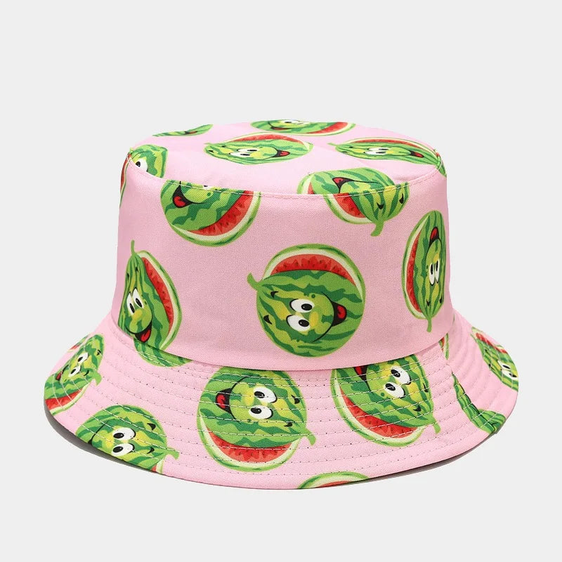 Creative Printed Fruit Pattern Bucket Cap
