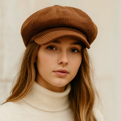 Vintage English Newsboy Cap - Women's Octagonal Beret