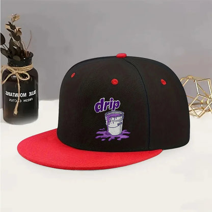 Simple Drip Purple Graffiti Pattern  Casual Fashion American Flat Unisex Street Trendy Hip Hop Street Dance Hat