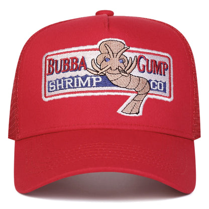 Unisex Shrimp Embroidery Baseball Net Caps Spring and Summer