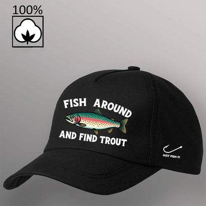 Fish Around and Find Trout Baseball Caps For Men Summer Hat Sun Protection Snapback Caps Sunshade Hat