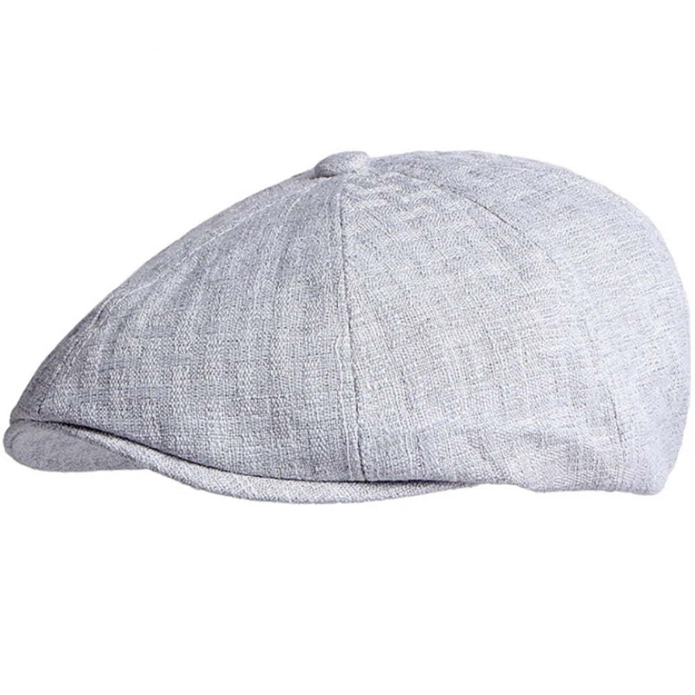 Men Beret Women Spring Summer Hat Breathable Linen Ivy Flat Cap