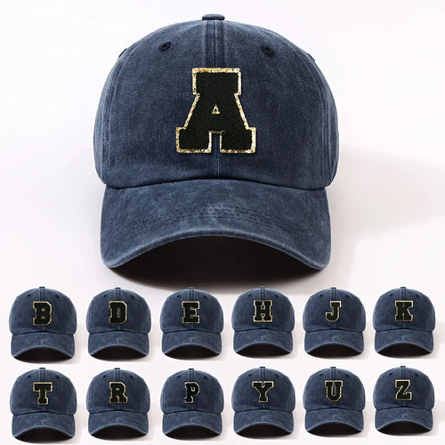 Fashionable 26 Letter Stick Label Hip-Hop Baseball Cap Hat for Men and Women