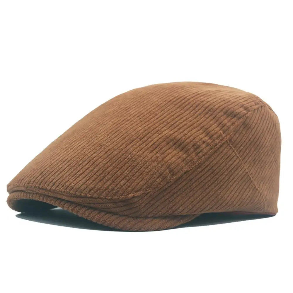 Drop Shipping Autumn And Winter Camel Corduroy Man Ivy Cap Dad Casual Newsboy Hat 56-60cm