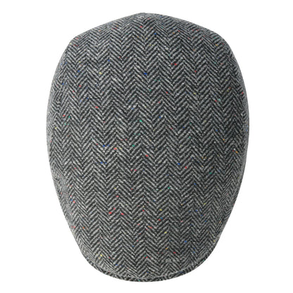 Men's Herringbone Flat Ivy Newsboy Hat Wool Blend Gatsby Cabbie Cap