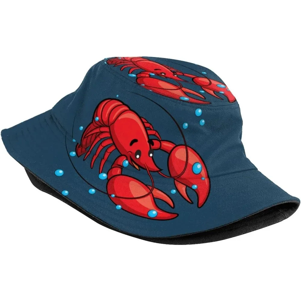 Lobster Fisherman Cap Hip Hop Gorras Summer Unisex Printing Bucket Hat