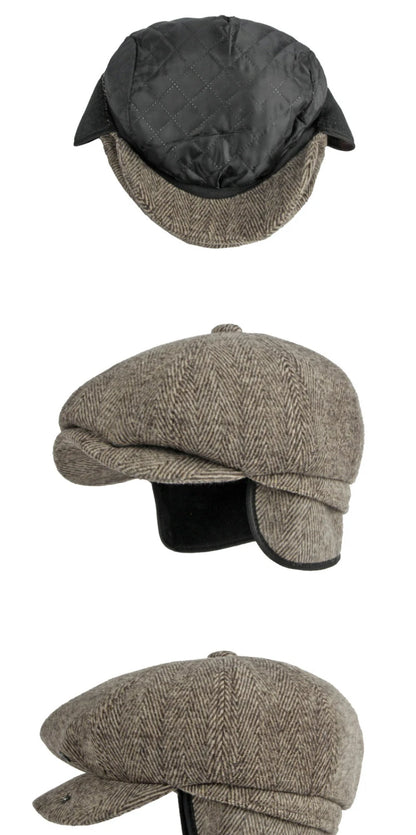 Men Berets Autumn Winter Cap Hat Thick Warm Men Beret Cap Male Vintage