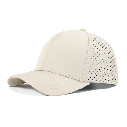 Men Quick Dry Baseball Cap Laser Cut Mesh Ball Curved Brim Snapback Hat