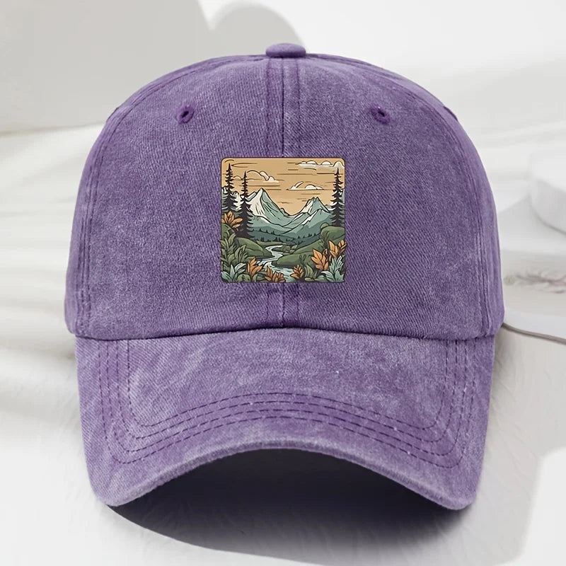 Baseball Cap, Landscape Print, Retro Men's and Women's