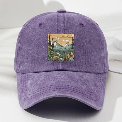 Baseball Cap, Landscape Print, Retro Men's and Women's