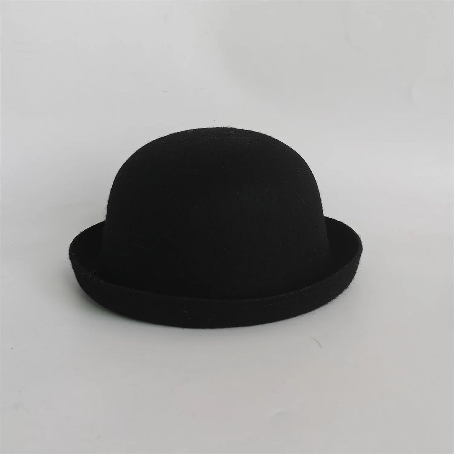 New Outdoor Fedora Pure Color 100% Wool Jazz Hat Wide Brim Ladies Elegant Round Hat