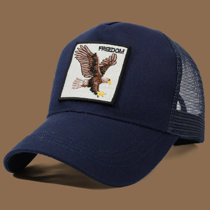 Unisex Trucker Cap with Eagle Embroidery & Applique - Suitable for Daily Casual Wear